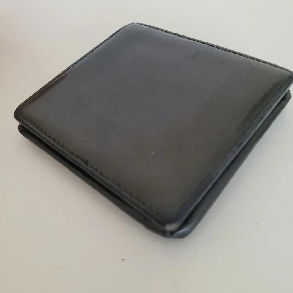 Prada Wallet Black Nero Coin Case Holder Pouch Leather Compact Mini Vintage Retr